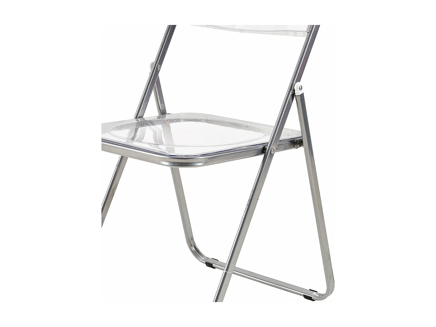 Lot de 6 Chaises Pliantes Transparentes avec Pieds en Métal, Style Classique, Pour Salon, Salle à Manger, Chambre,  43x38x75 cm