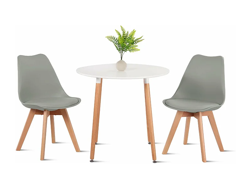 2× chaises de salle à manger design contemporain scandinave-gris