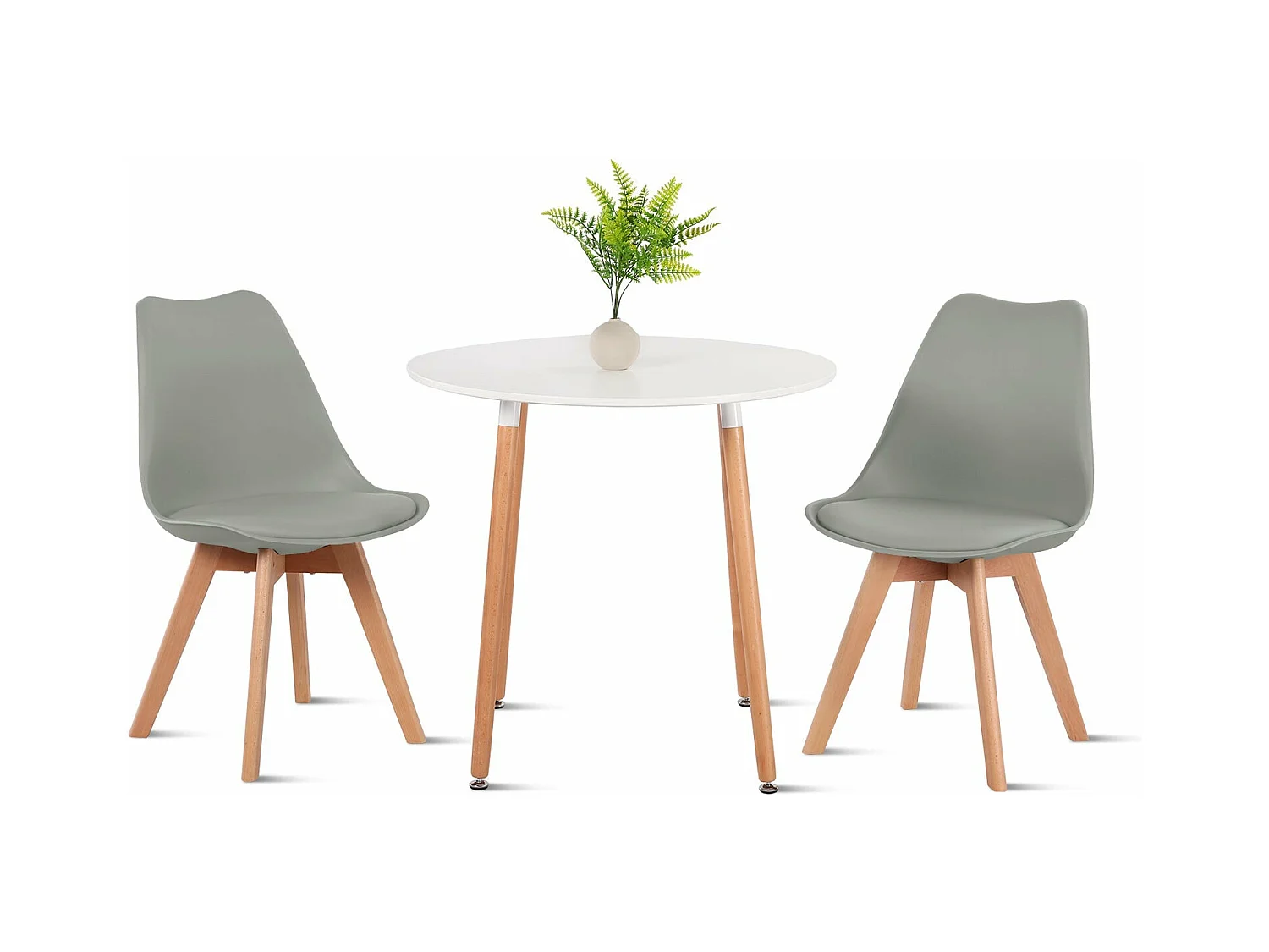 2× chaises de salle à manger design contemporain scandinave-gris