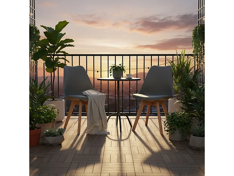 Set van 2 eetkamerstoelen in eigentijds Scandinavisch design - Grijs