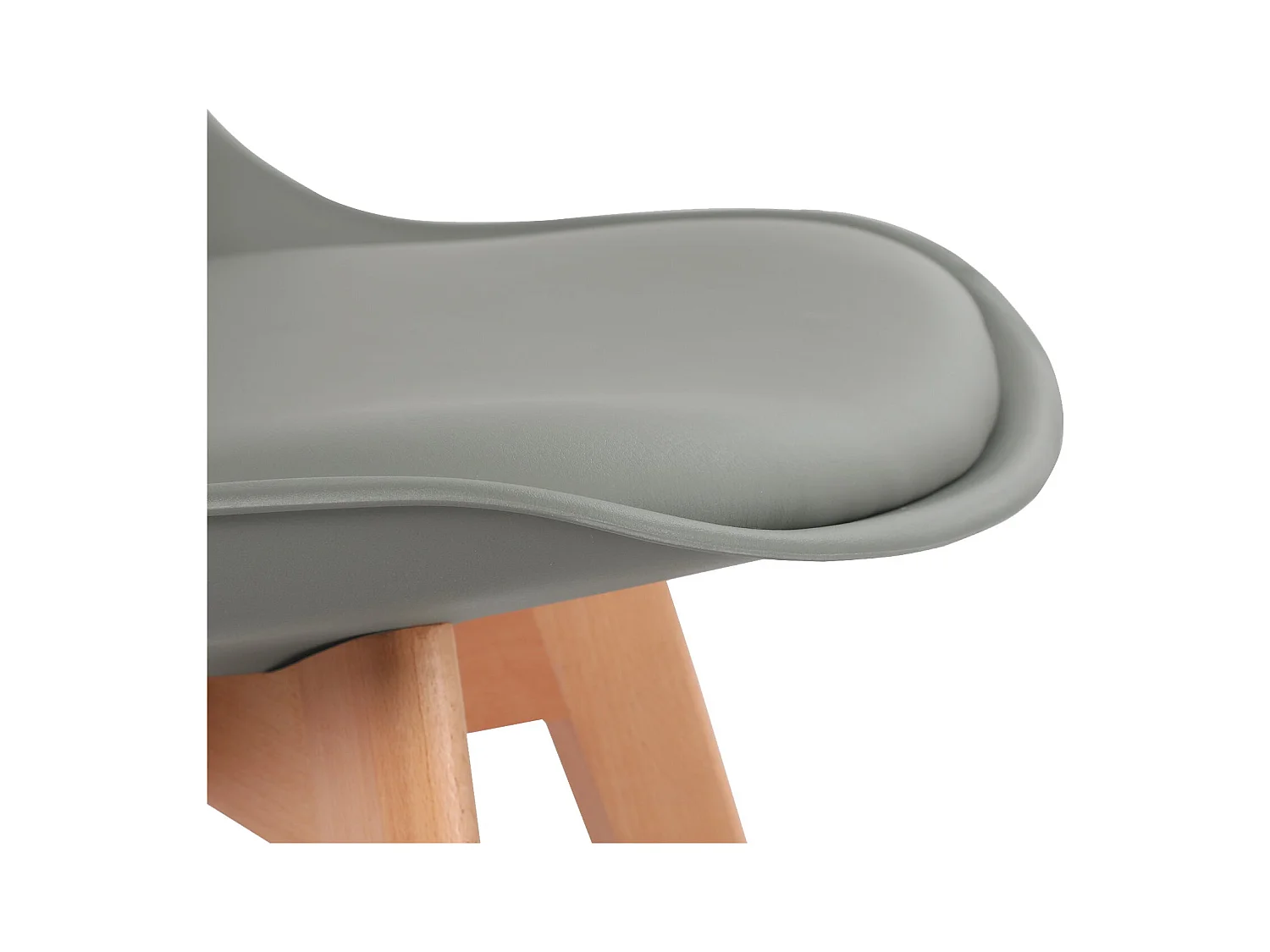 Lot de 4 Chaises design contemporain nordique scandinave -pieds en bois de hêtre massif - Gris