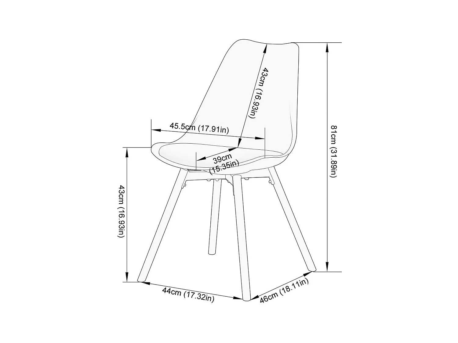 Set van 6 Grijze Scandinavische Stoelen voor Eetkamer - Comfortabel en Elegant
