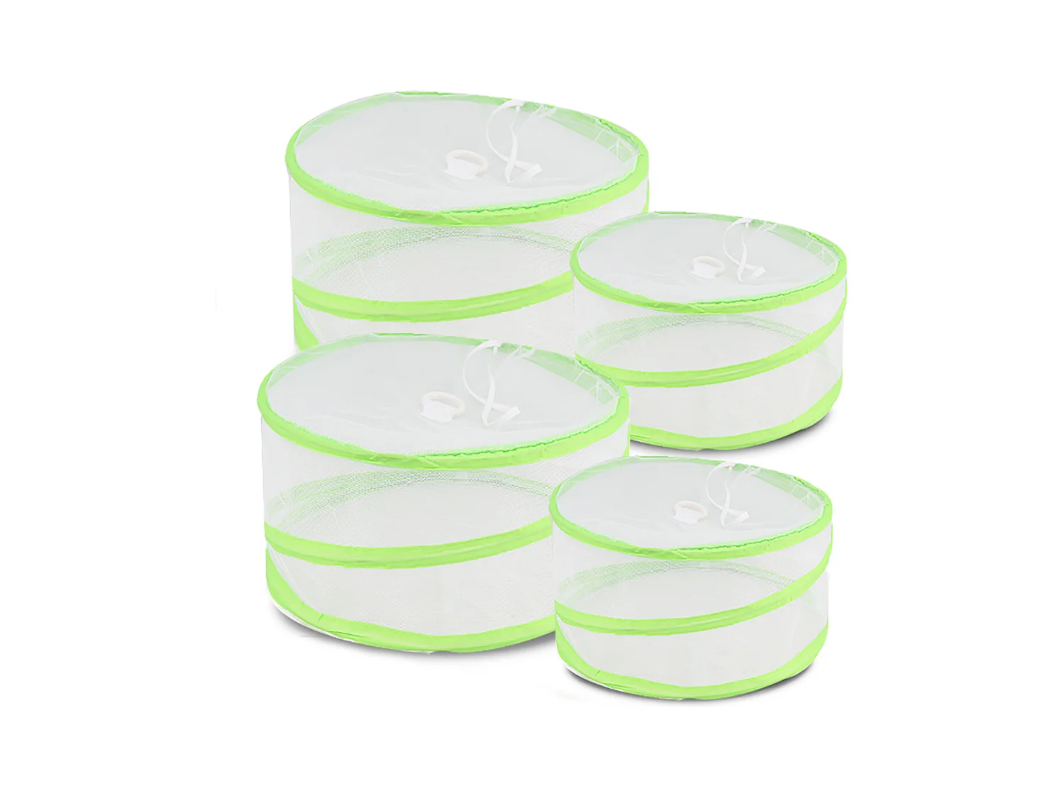 Lot de 4 couverture de nourriture, cloche alimentaire réutilisable pliable en deux tailles, anti-mouche anti-insecte anti-moustique