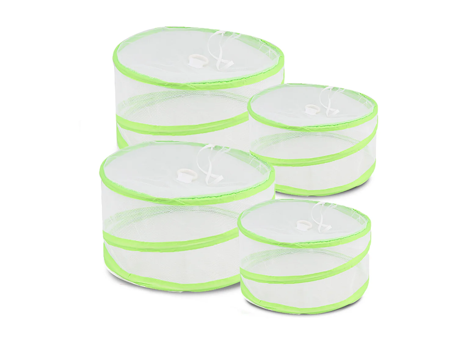 Lot de 4 couverture de nourriture, cloche alimentaire réutilisable pliable en deux tailles, anti-mouche anti-insecte anti-moustique