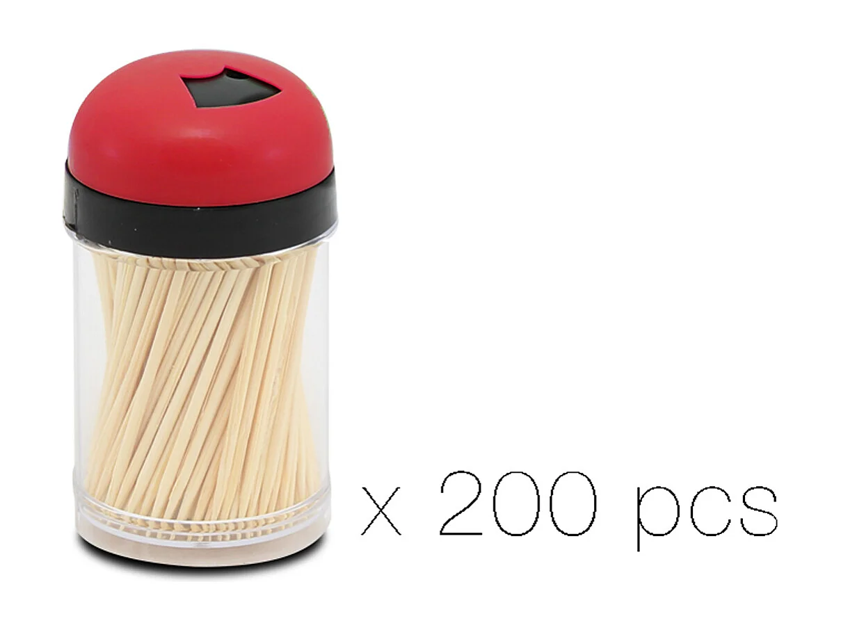 Ensemble de 4 distributeur de 200 cure dents, boîte distributrice de cure dents, cure dents pour cuisine - Diamètre 4 x Hauteur 8 cm -JUANIO-