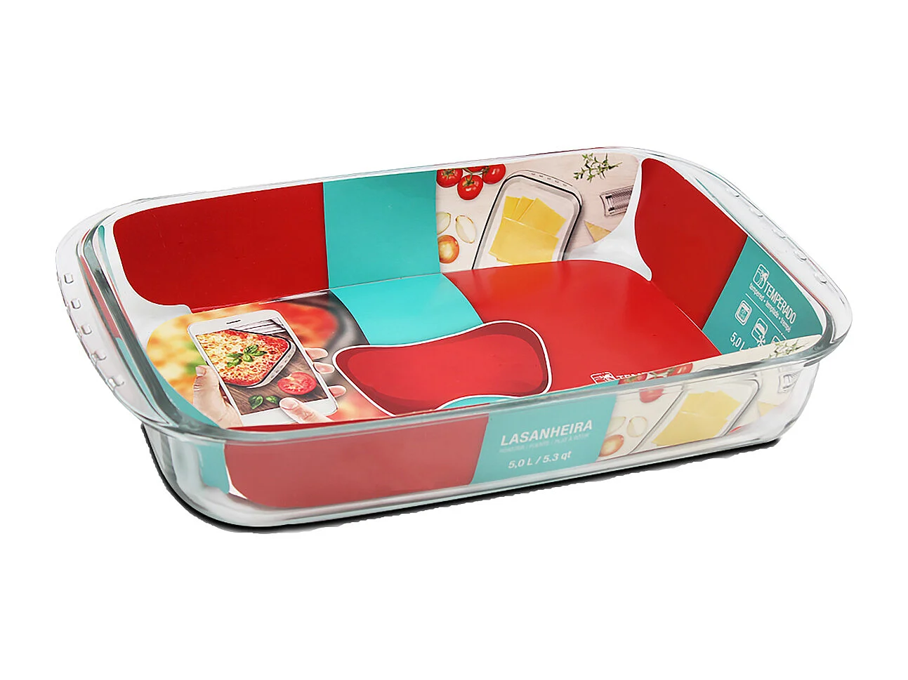 Lot de 2 plateau à four rectangulaire, Plat à gratin, moule de cuisson en verre, capacité 5 L - Longueur 40.4 x Profondeur 24.9 x Hauteur 7.2 cm- JUANIO -