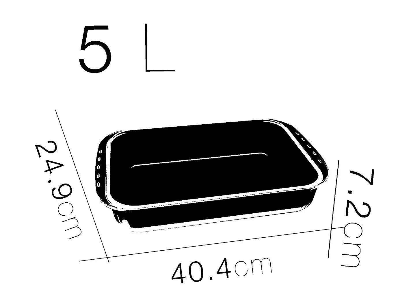 Lot de 3 plateau à four rectangulaire, Plat à gratin, moule de cuisson en verre, capacité 5 L - Longueur 40.4 x Profondeur 24.9 x Hauteur 7.2 cm- JUANIO -