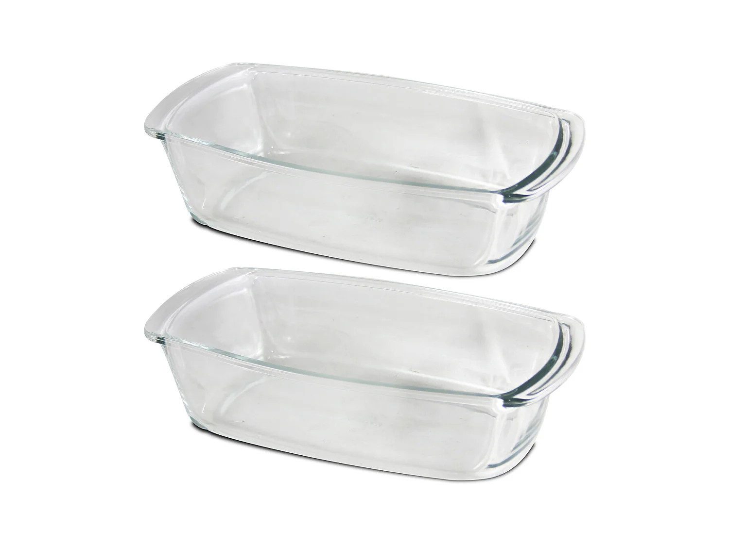 Lot de 2 plat à four, plat à tarte, moule de cuisson en verre, capacité 1.5 L - Longueur 28 x Profondeur 14.8 x Hauteur 7.2 cm -JUANIO-