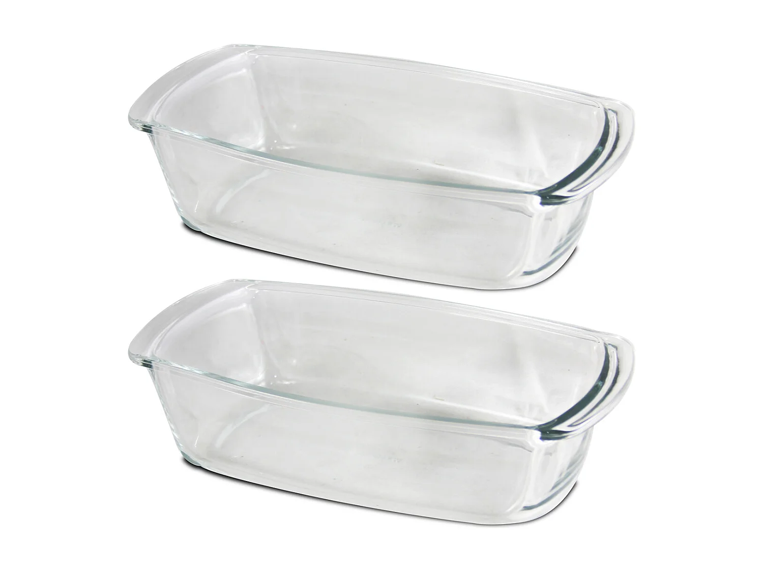 Lot de 2 plat à four, plat à tarte, moule de cuisson en verre, capacité 1.5 L - Longueur 28 x Profondeur 14.8 x Hauteur 7.2 cm -JUANIO-