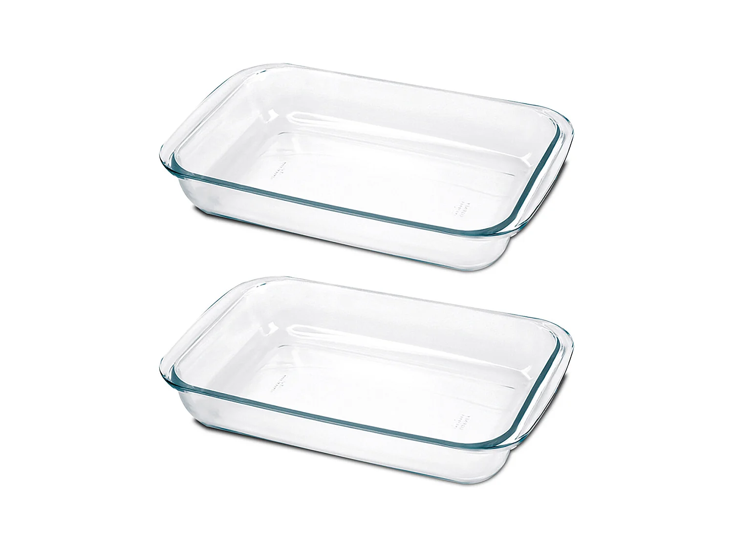 Lot de 2 plateau à four rectangulaire, Plat à gratin, moule de cuisson en verre, capacité 2.9 L - Longueur 39.4 x Profondeur 23.9 x Hauteur 5.1 cm -JUANIO-