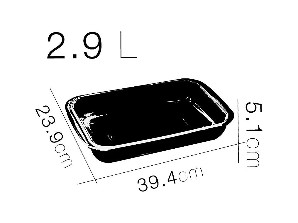 Lot de 2 plateau à four rectangulaire, Plat à gratin, moule de cuisson en verre, capacité 2.9 L - Longueur 39.4 x Profondeur 23.9 x Hauteur 5.1 cm -JUANIO-