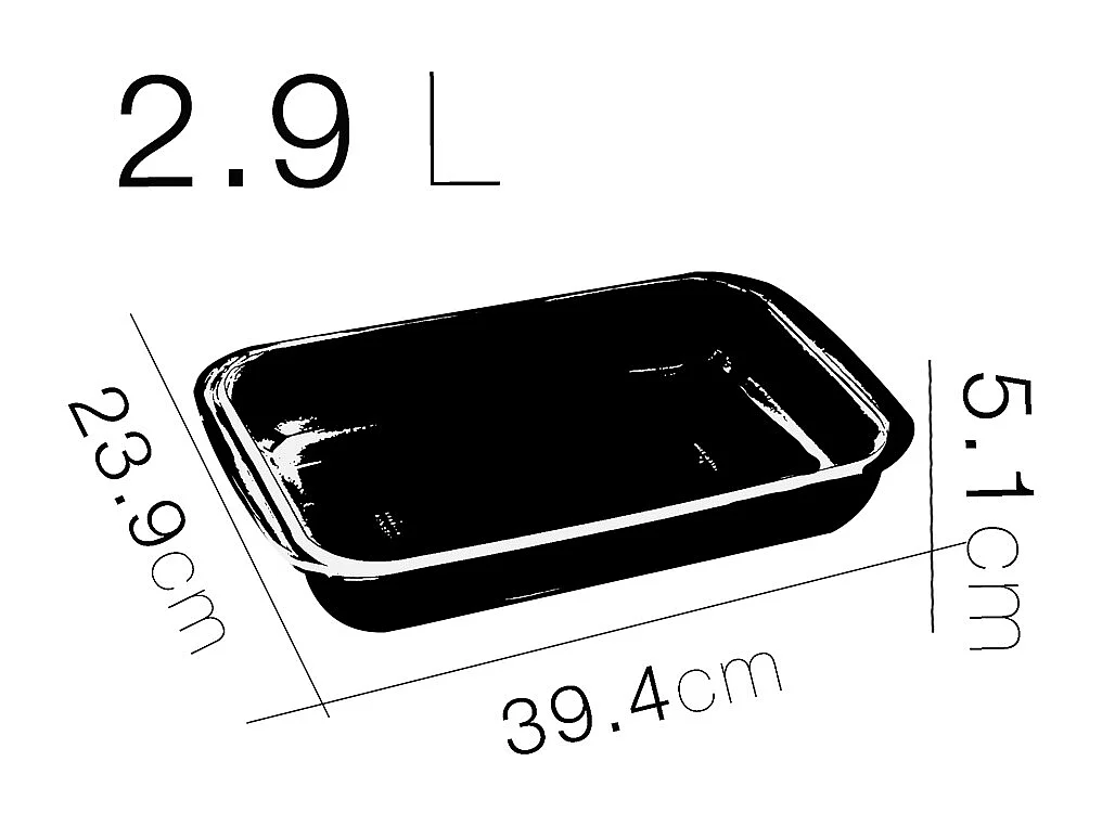 Lot de 2 plateau à four rectangulaire, Plat à gratin, moule de cuisson en verre, capacité 2.9 L - Longueur 39.4 x Profondeur 23.9 x Hauteur 5.1 cm -JUANIO-