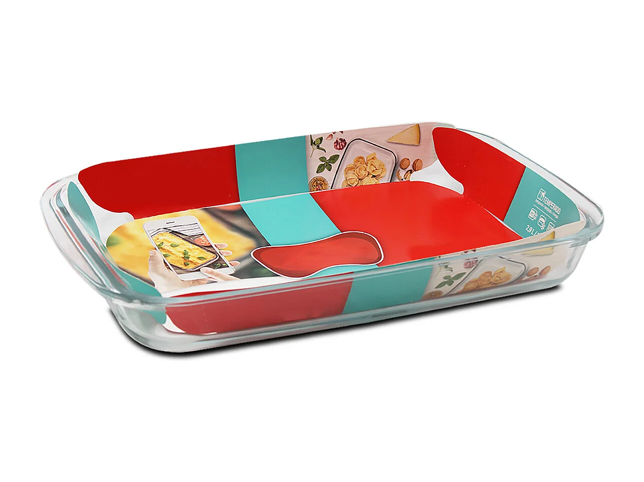 Lot de 2 plateau à four rectangulaire, Plat à gratin, moule de cuisson en verre, capacité 2.9 L - Longueur 39.4 x Profondeur 23.9 x Hauteur 5.1 cm -JUANIO-