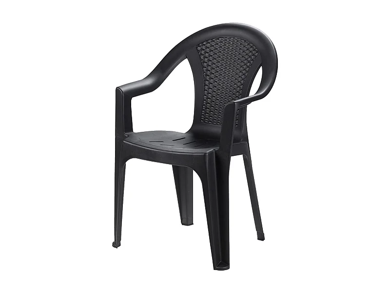 Lot de 40 chaise de jardin empilable à dossier haut en polypropylène, résistant aux UV - Longueur 60 x Profondeur 55 x Hauteur 81 cm -JUANIO-