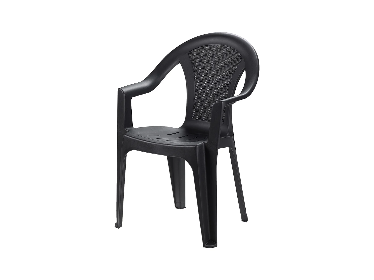 Lot de 4 chaise de jardin empilable à dossier haut en polypropylène, résistant aux UV - Longueur 60 x Profondeur 55 x Hauteur 81 cm -JUANIO-