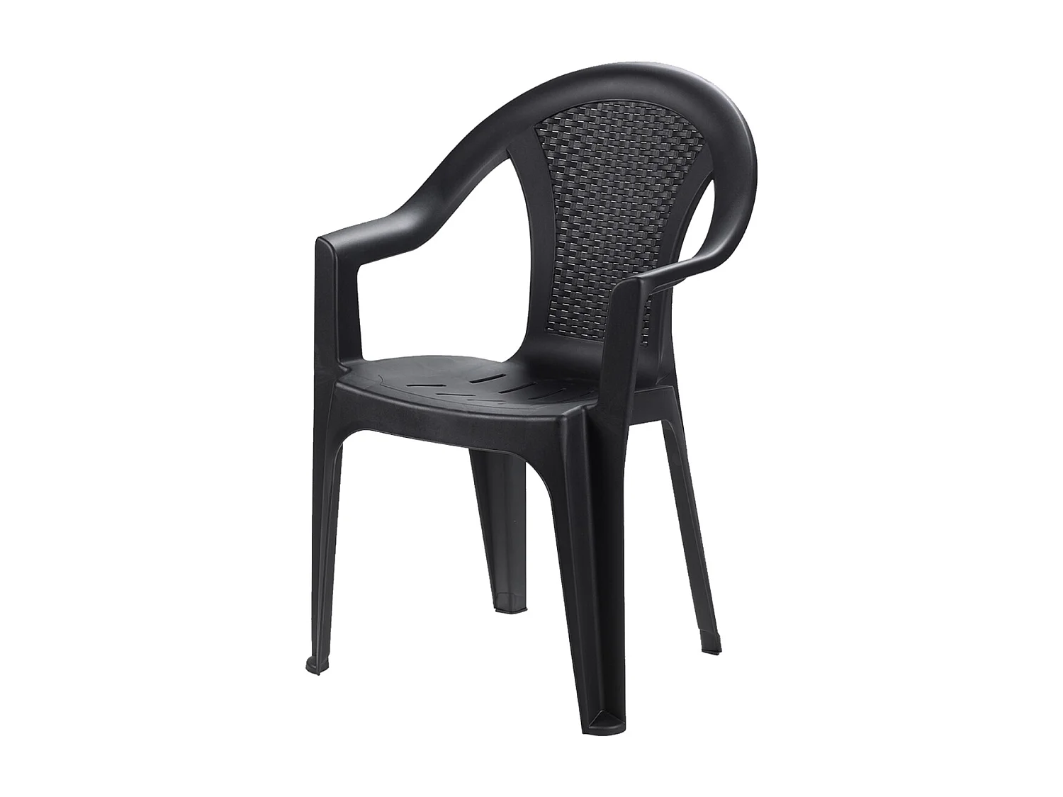 Lot de 6 chaise de jardin empilable à dossier haut en polypropylène, résistant aux UV - Longueur 60 x Profondeur 55 x Hauteur 81 cm -JUANIO-