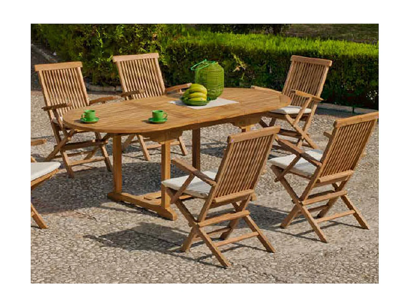 Lot de 2 chaise de jardin, chaise d'extérieur, sièges d'extérieur en bois coloris naturel - Longueur 42 x Profondeur 61 x Hauteur 89 cm -JUANIO-