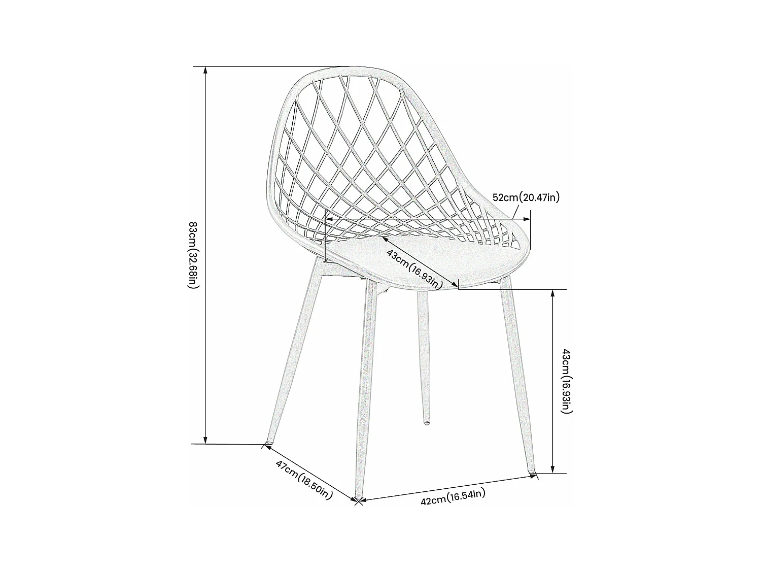 Ensemble table et chaises de salle à manger en métal - Noir