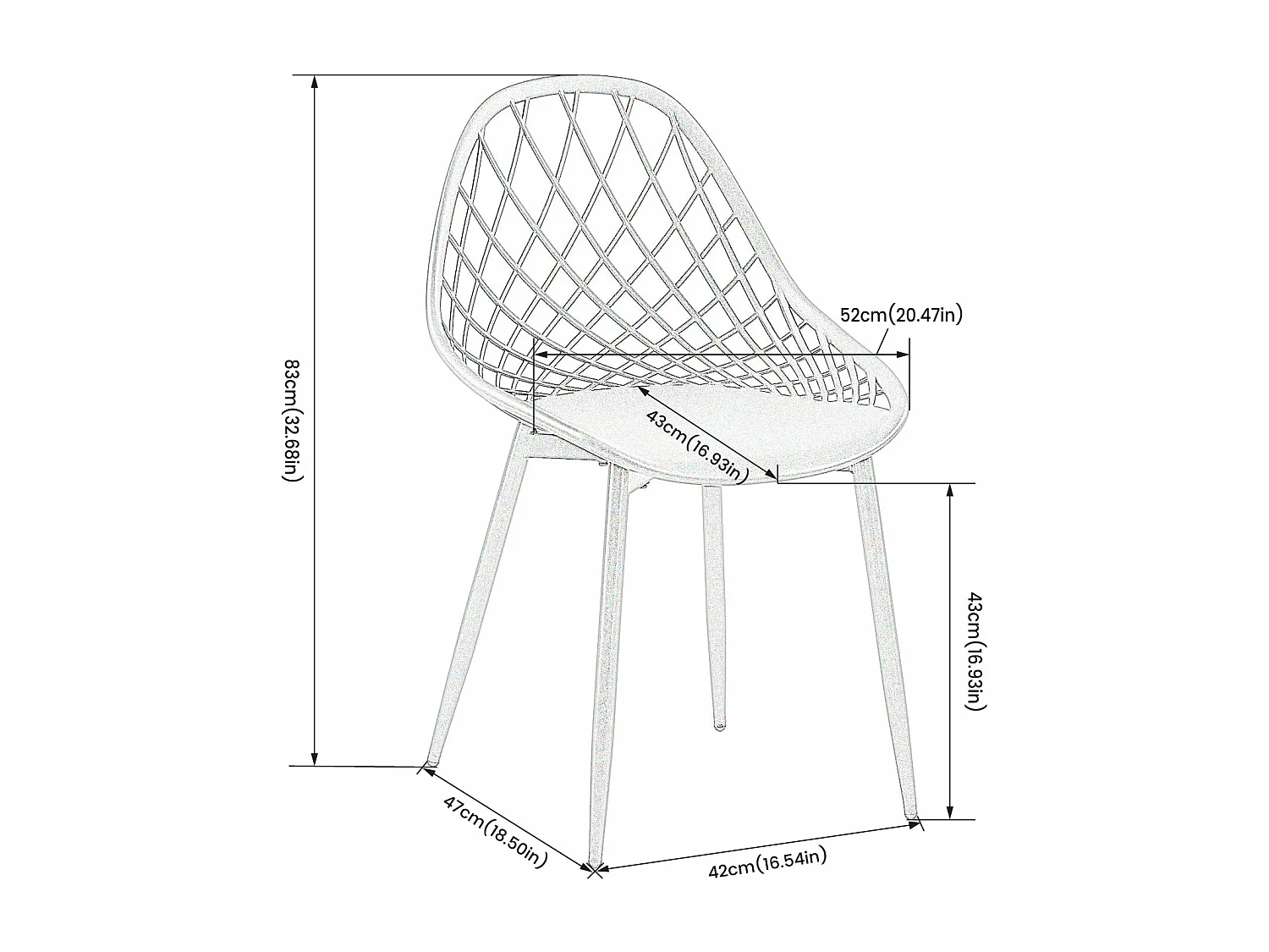 Ensemble table et chaises de salle à manger en métal - Noir