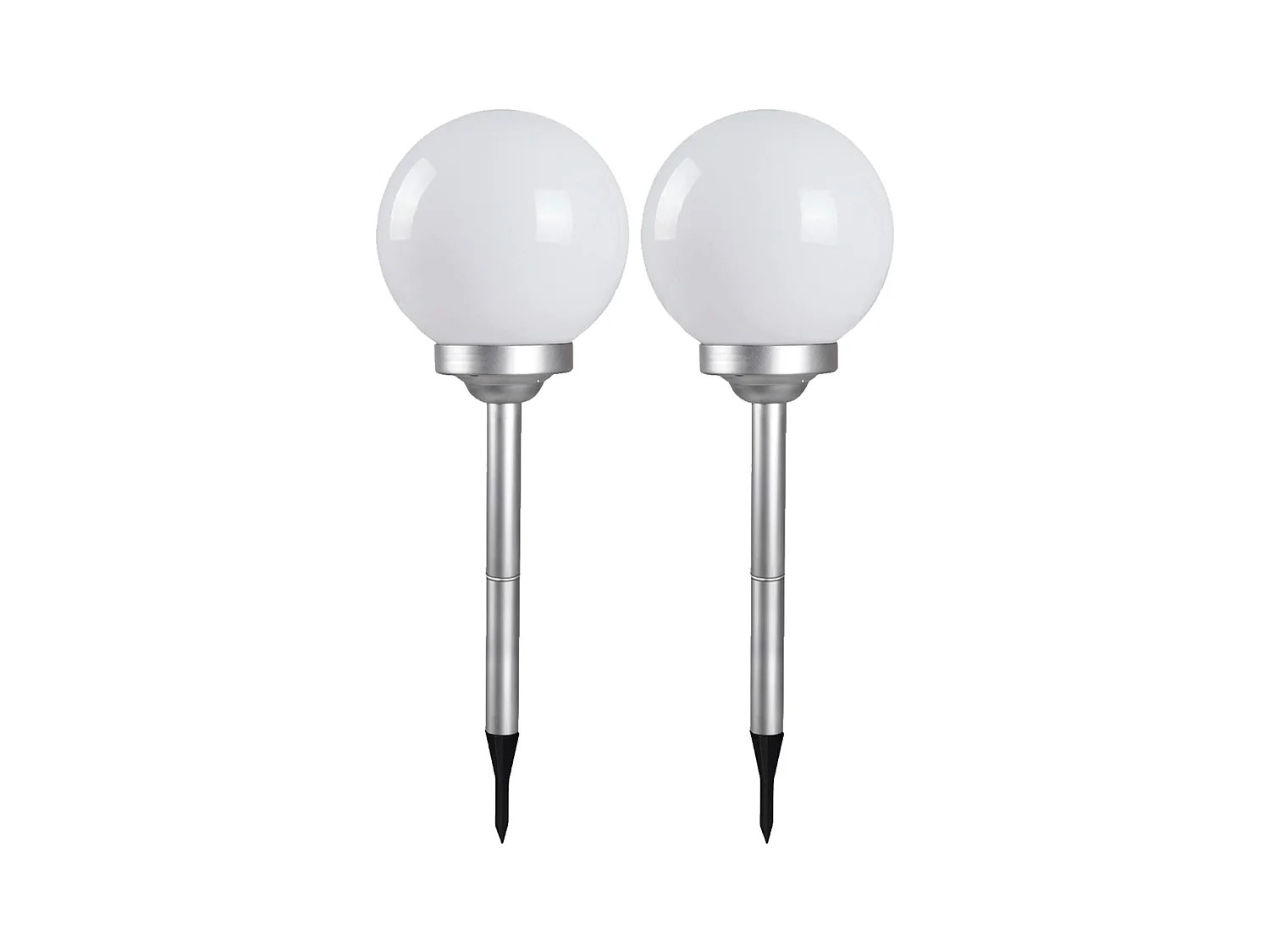 Lot de 2 Boule lumineuse solaire pour jardin, lampe LED de jardin, borne solaire, éclairage solaire d'extérieur - Diamètre 25 x Hauteur 67 cm -JUANIO-