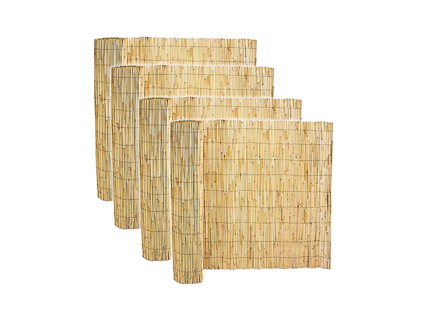 Lot de 4 canisse en bambou, clôture de jardin, couverture de protection contre le vent et le soleil - Longueur 500 x Profondeur 120 cm