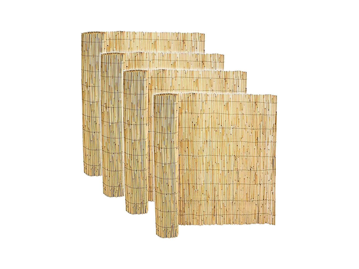 Lot de 4 canisse en bambou, clôture de jardin, couverture de protection contre le vent et le soleil - Longueur 500 x Profondeur 150 cm