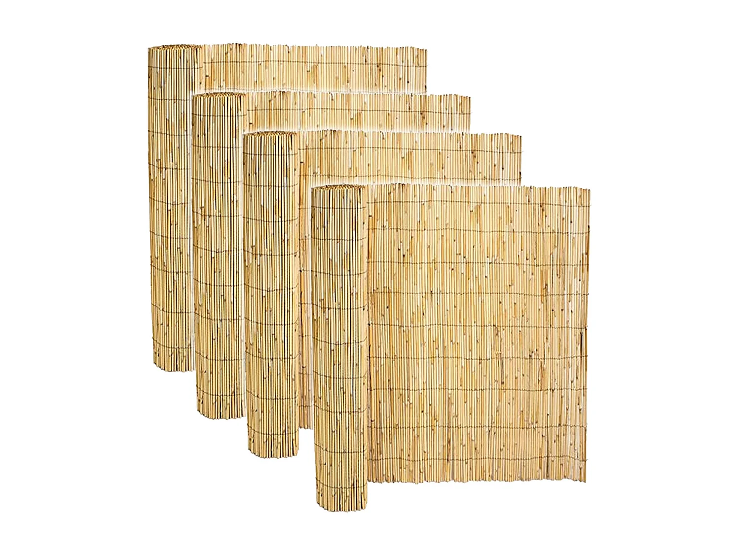 Lot de 4 canisse en bambou, clôture de jardin, couverture de protection contre le vent et le soleil - Longueur 500 x Profondeur 150 cm