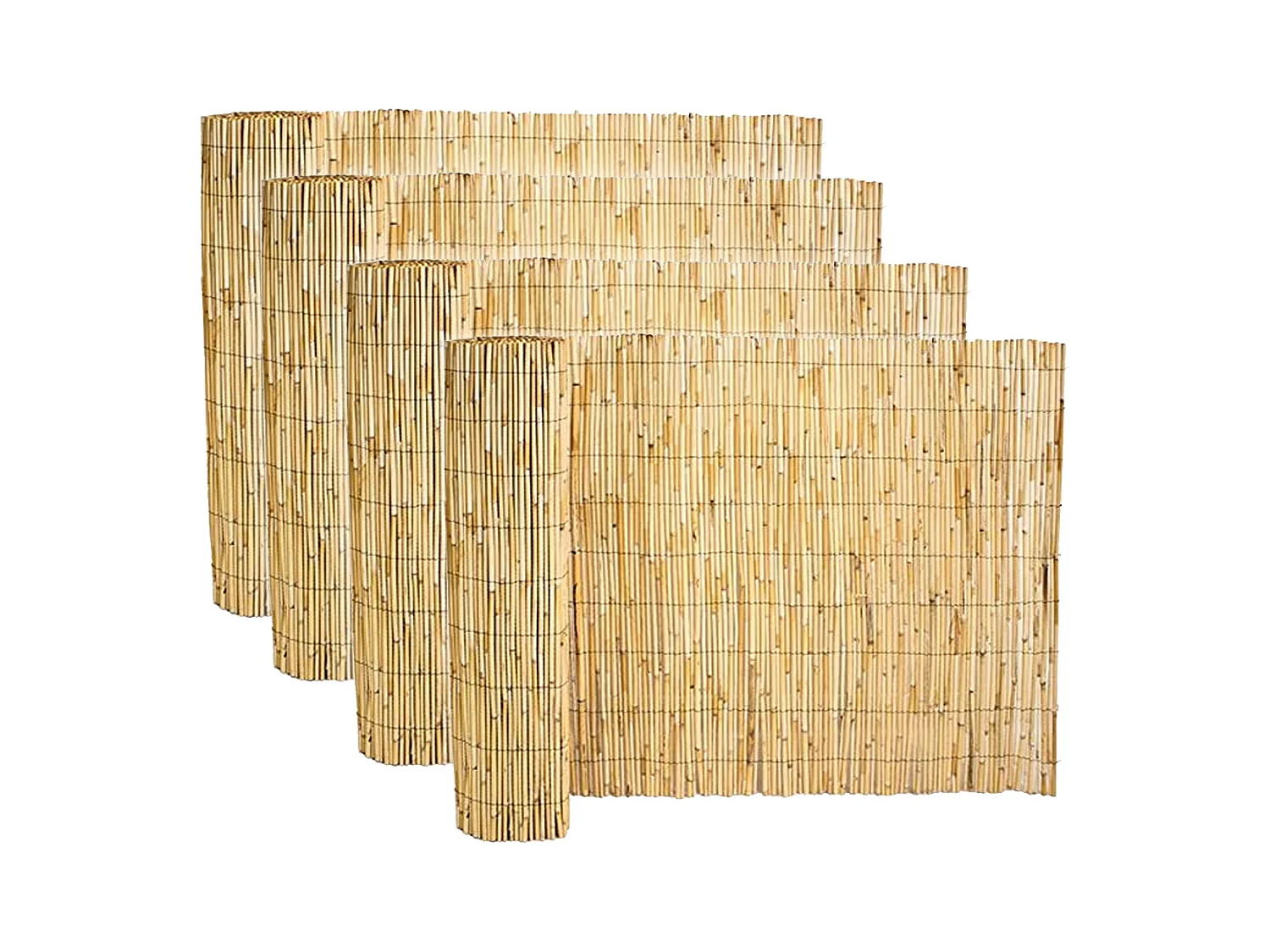 Lot de 4 canisse en bambou, clôture de jardin, couverture de protection contre le vent et le soleil - Longueur 500 x Profondeur 100 cm -JUANIO-