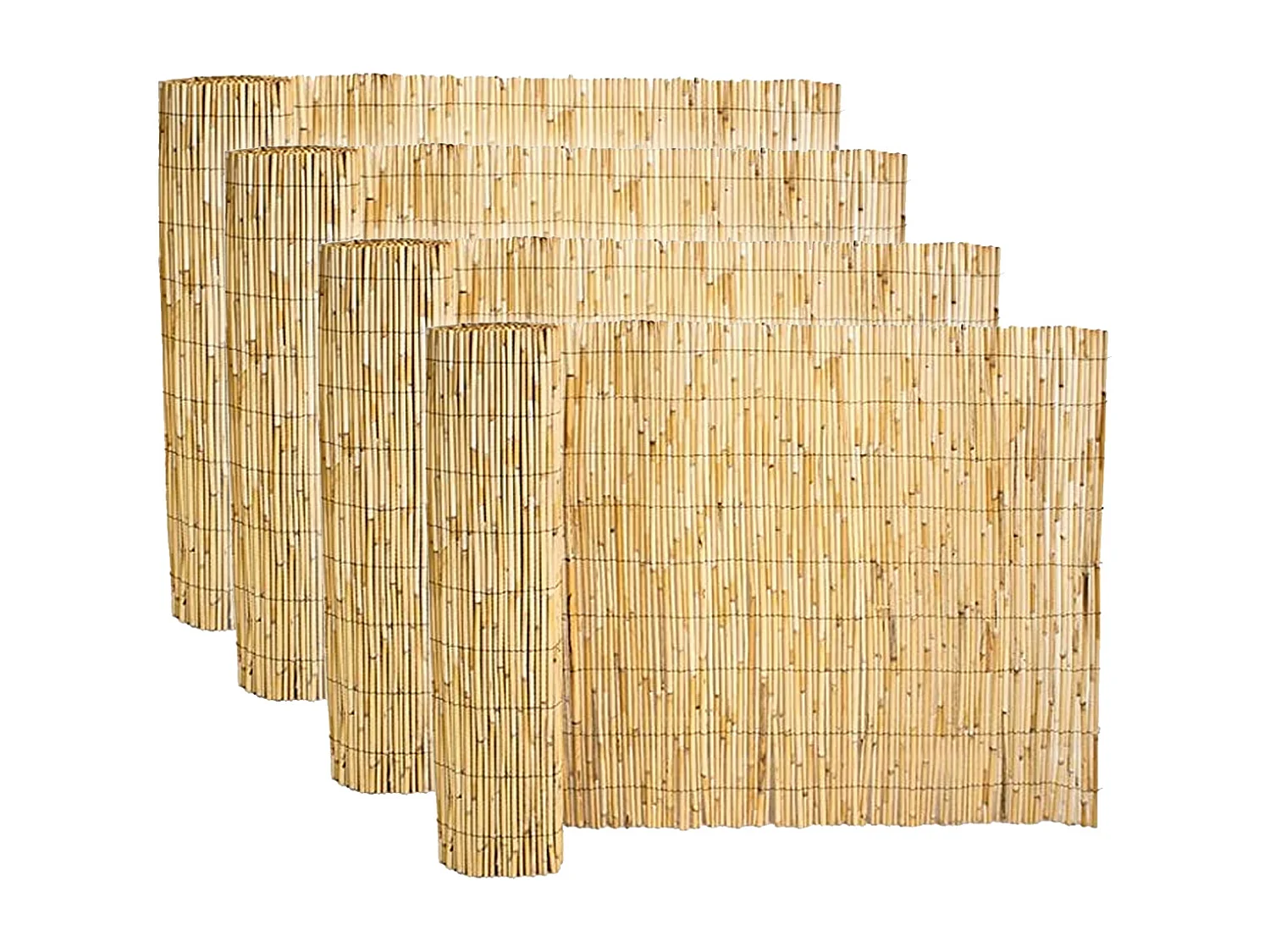 Lot de 4 canisse en bambou, clôture de jardin, couverture de protection contre le vent et le soleil - Longueur 500 x Profondeur 100 cm -JUANIO-