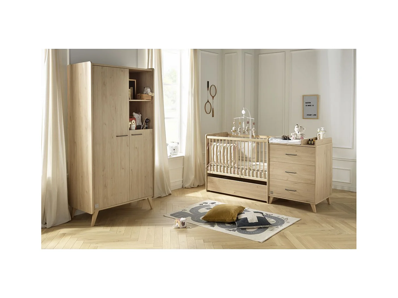 Lit combiné 120x60 évolutif en 90x190 Arty avec matelas ARTY - Sauthon