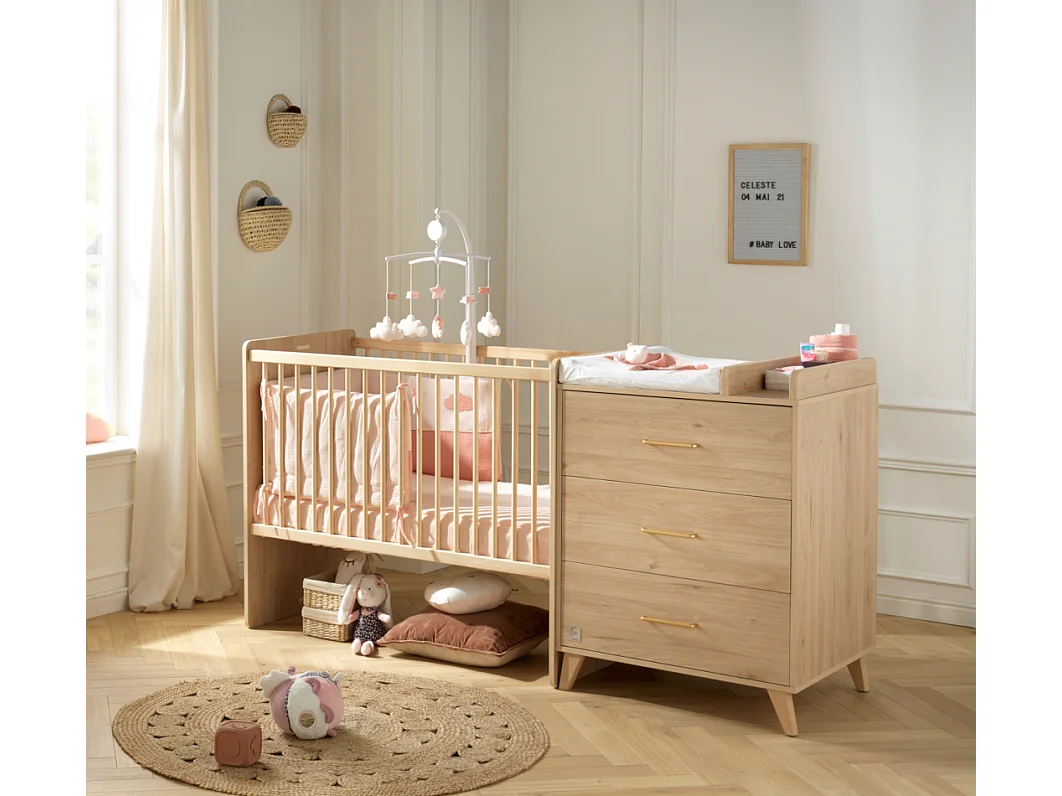 Cama combinada de 120x60, convertible en Arty de 90x190 con colchón