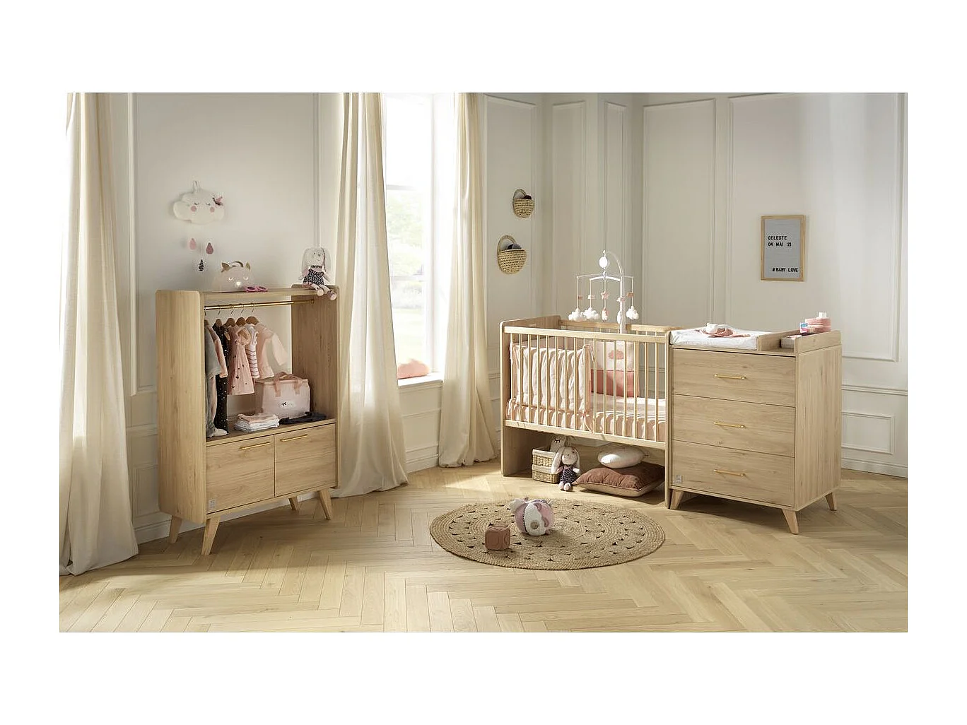 Cama combinada de 120x60, convertible en Arty de 90x190 con colchón