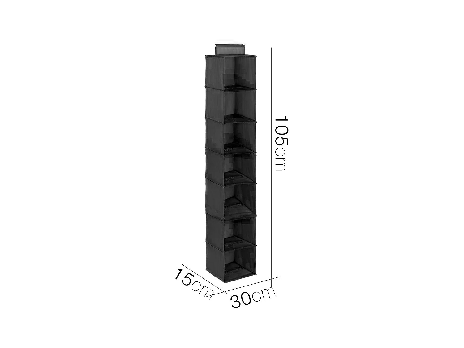 Lot de 6 étagère souple à suspendre, organisateur suspendu de placard, rangement avec 7 compartiments - Longueur 30 x Profondeur 15 x Hauteur 105 cm