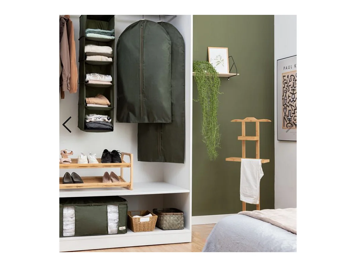 Lot de 6 étagère souple à suspendre, organisateur suspendu de placard, rangement avec 7 compartiments - Longueur 30 x Profondeur 15 x Hauteur 105 cm