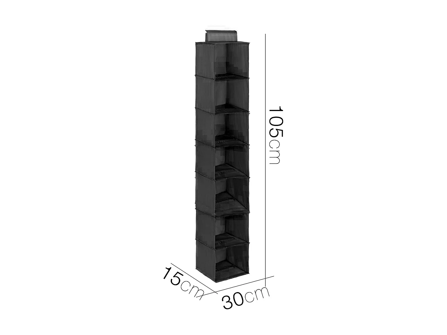 Lot de 12 étagère souple à suspendre, organisateur suspendu de placard, rangement avec 7 compartiments - Longueur 30 x Profondeur 15 x Hauteur 105 cm