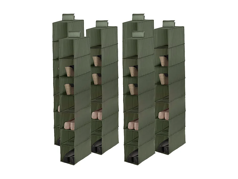 Lot de 12 étagère souple à suspendre, organisateur suspendu de placard, rangement avec 7 compartiments - Longueur 30 x Profondeur 15 x Hauteur 105 cm