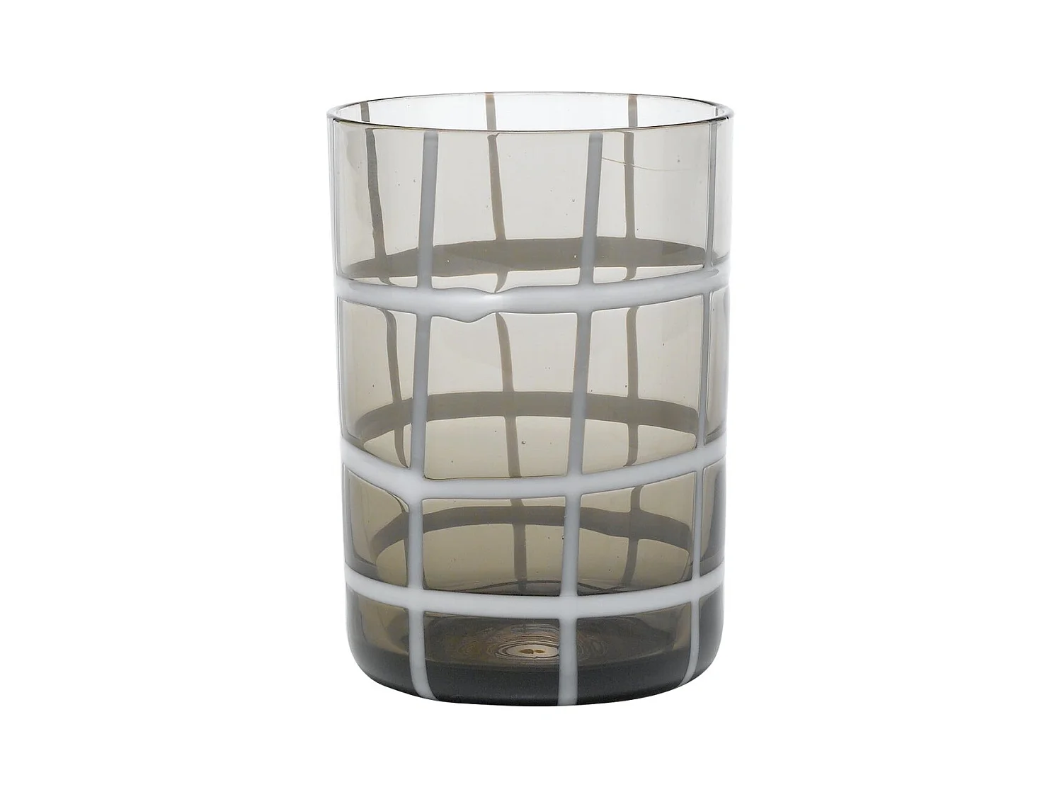 Zafferano Twiddle - Lot de 6 verres en verre soufflé gris, 35 cl - Verres faits main avec décoration blanche, lavables au lave-vaisselle