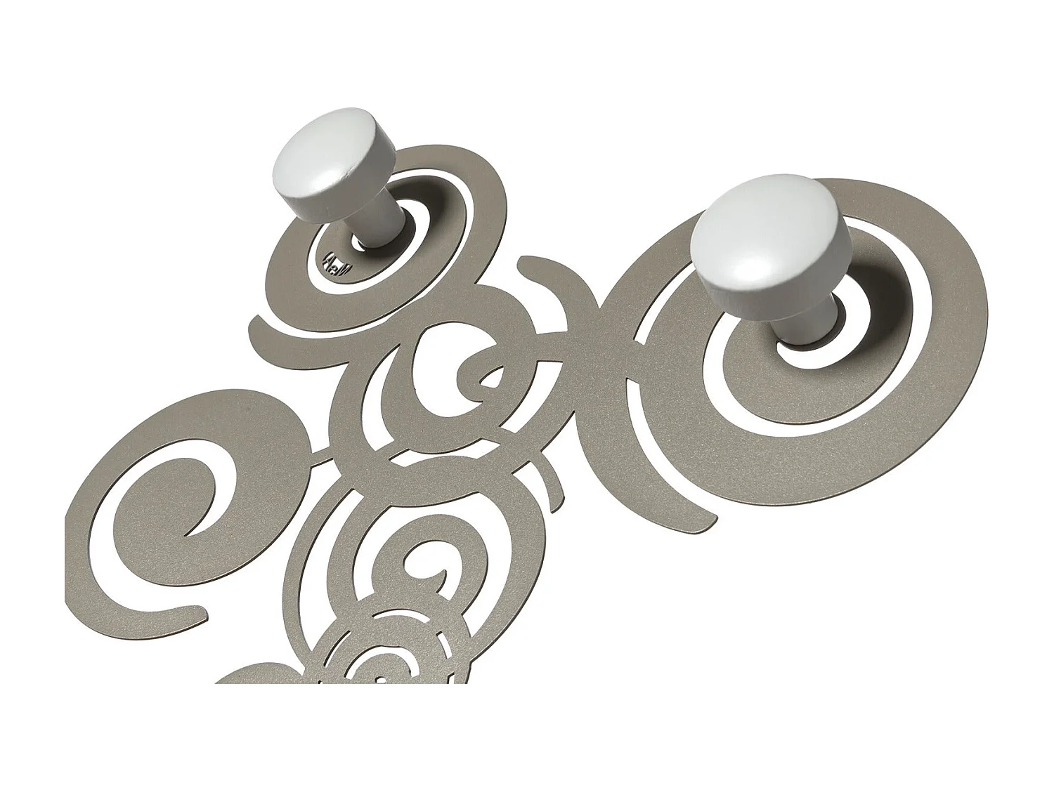 Cabide de parede Orfeo 29x29 cm em ferro fundido com puxadores de madeira - Design moderno e linear com fixação na parede - Fabricado na Itália