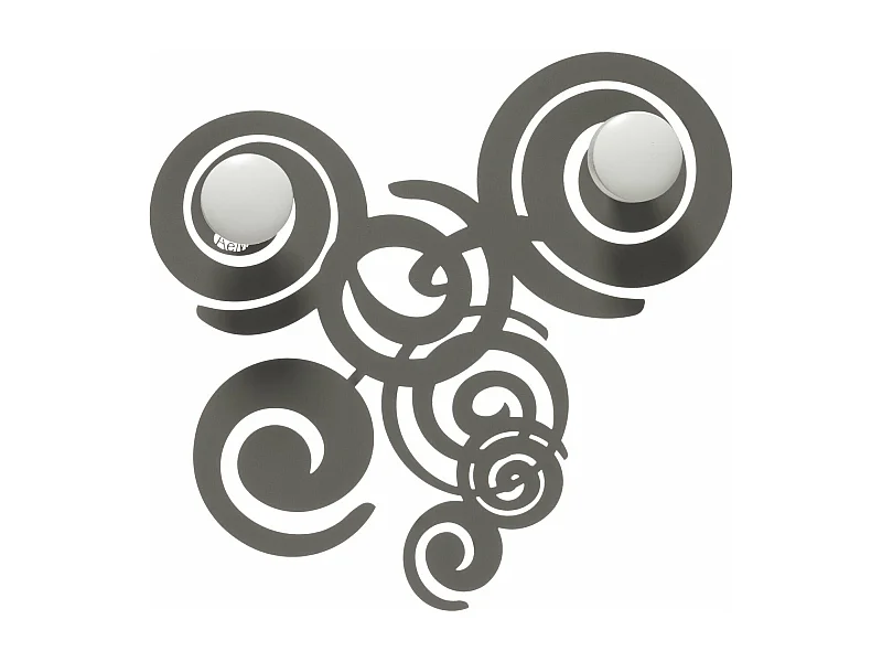 Porte-manteau mural Orfeo 29x29 cm en fer forgé avec boutons en bois - Design moderne et linéaire avec fixation murale - Fabriqué en Italie