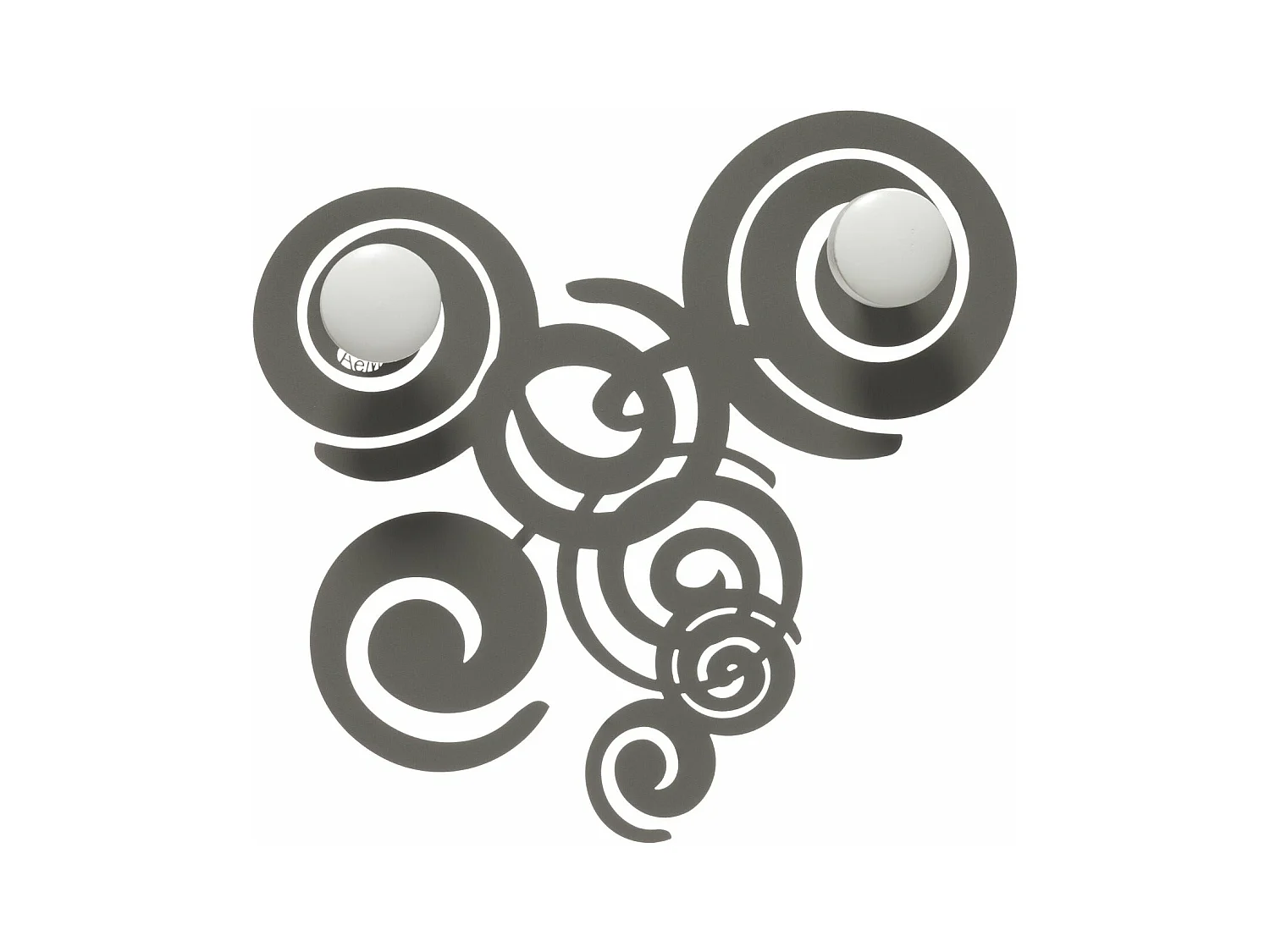 Porte-manteau mural Orfeo 29x29 cm en fer forgé avec boutons en bois - Design moderne et linéaire avec fixation murale - Fabriqué en Italie