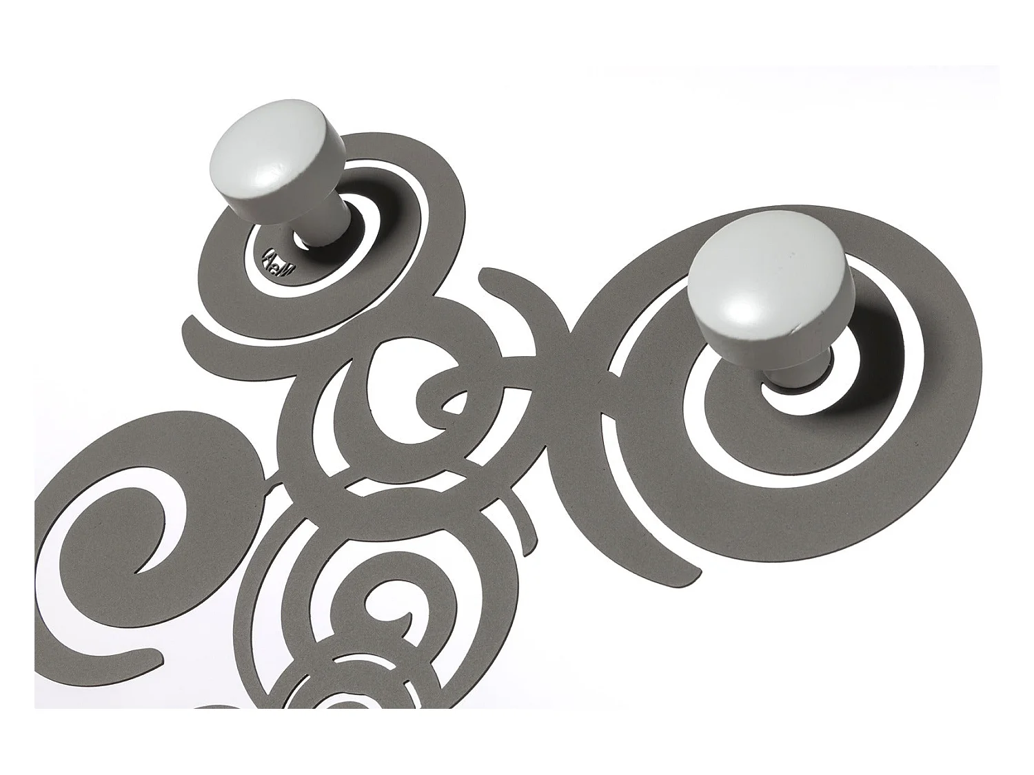 Porte-manteau mural Orfeo 29x29 cm en fer forgé avec boutons en bois - Design moderne et linéaire avec fixation murale - Fabriqué en Italie