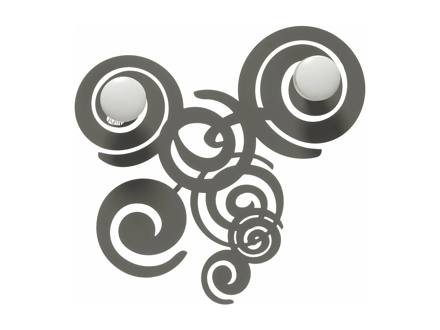 Cabide de parede Orfeo 29x29 cm em ferro fundido com puxadores de madeira - Design moderno e linear com fixação na parede - Fabricado na Itália