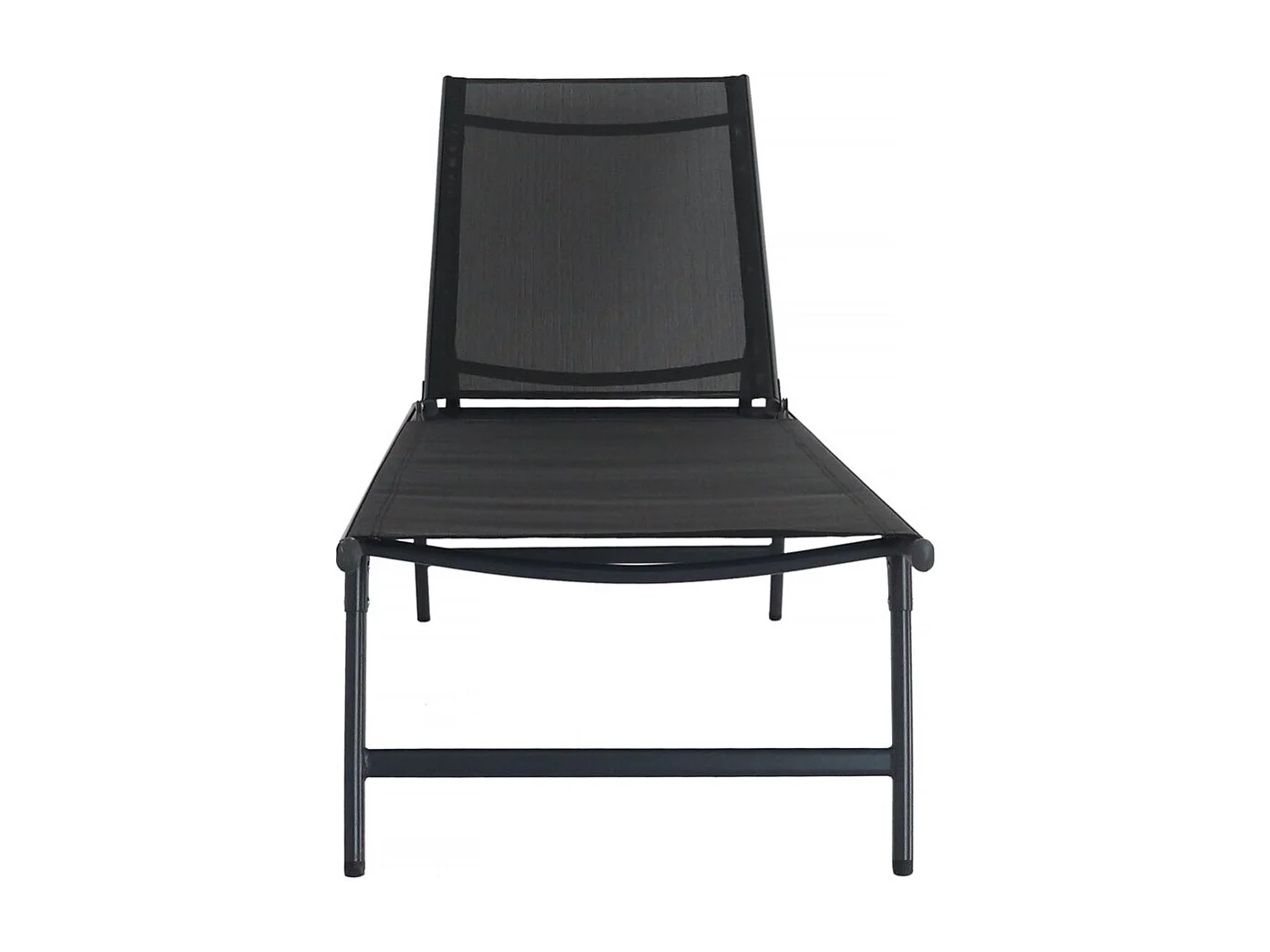 Lot de 2 bains de soleil en métal "Sublima" - 180 x 54 x 104 cm - Noir