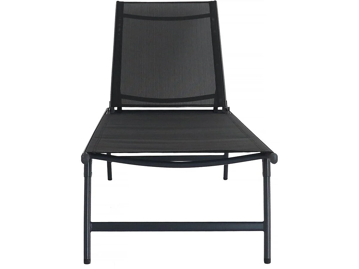 Lot de 2 bains de soleil en métal "Sublima" - 180 x 54 x 104 cm - Noir