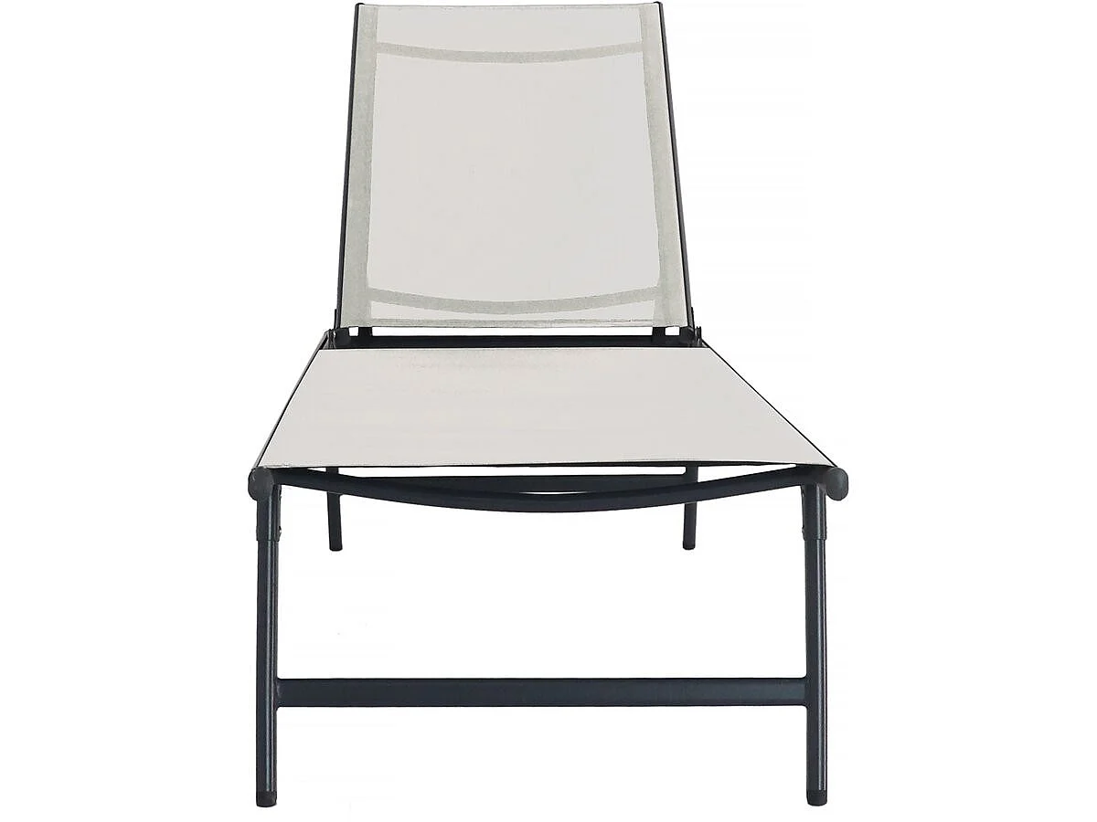 Lot de 2 bains de soleil en métal "Sublima" - 180 x 54 x 104 cm - Beige