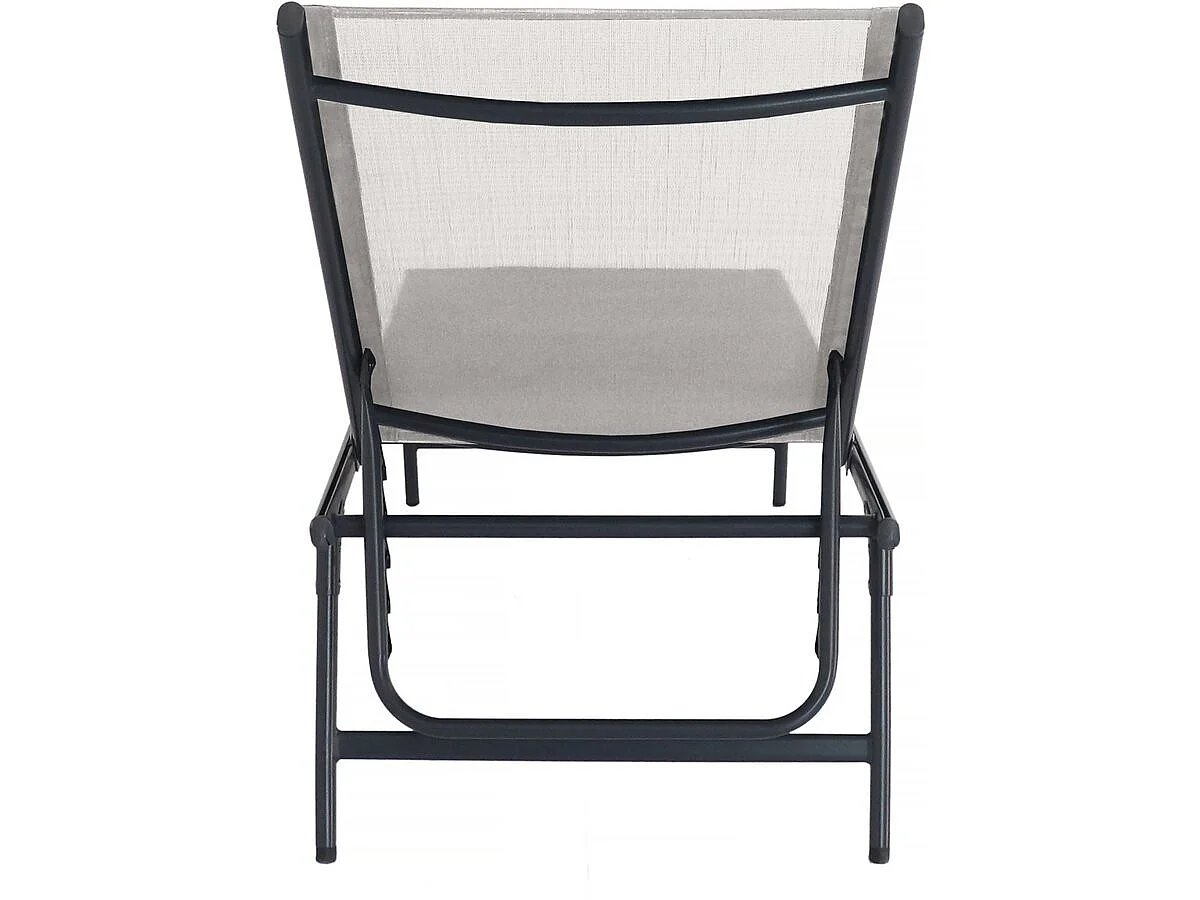 Lot de 2 bains de soleil en métal "Sublima" - 180 x 54 x 104 cm - Beige