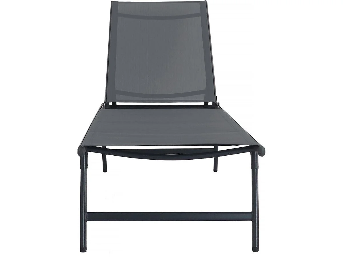 Lot de 2 bains de soleil en métal "Sublima" - 180 x 54 x 104 cm - Anthracite