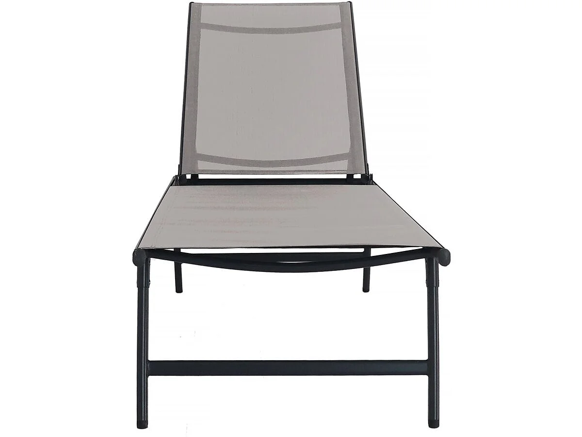 Lot de 2 bains de soleil en métal "Sublima" - 180 x 54 x 104 cm - Taupe