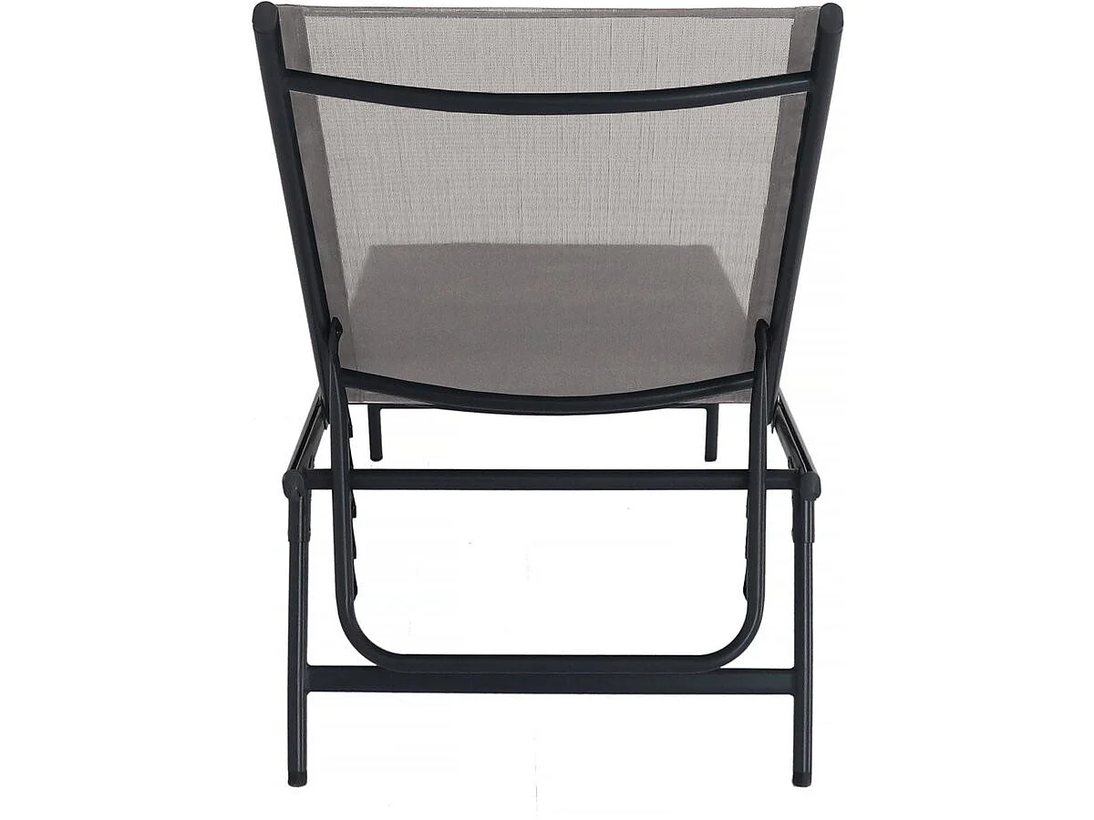 Lot de 2 bains de soleil en métal "Sublima" - 180 x 54 x 104 cm - Taupe
