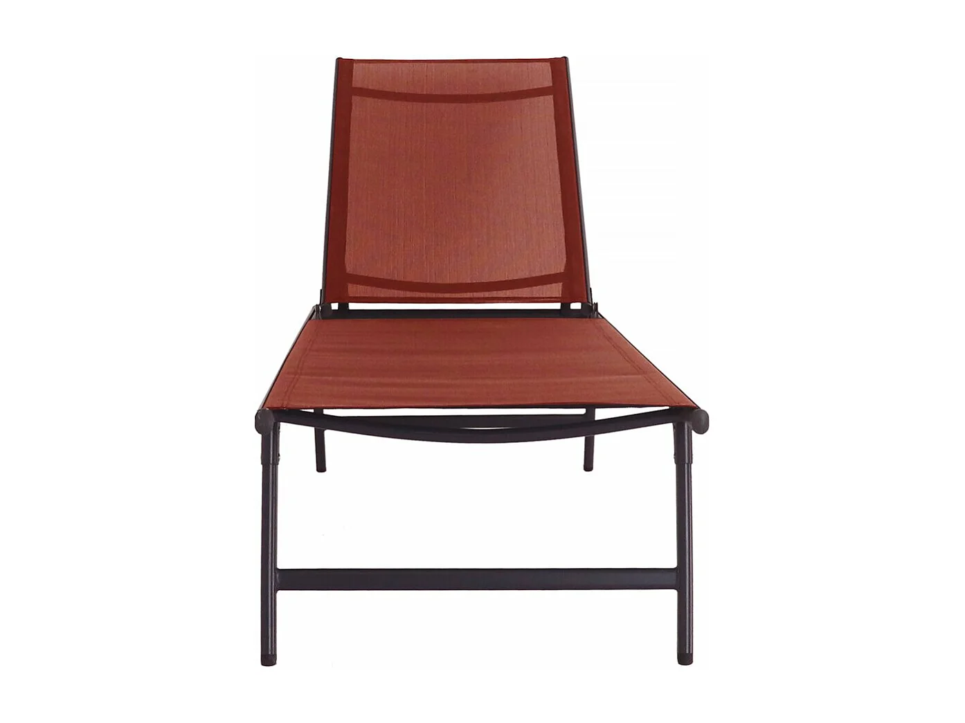 Lot de 2 bains de soleil en métal "Sublima" - 180 x 54 x 104 cm - Terracotta